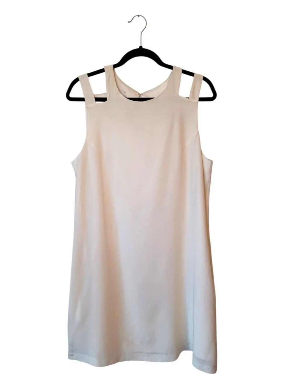 JayGodfrey 100% Silk White Cold-Shoulder Mini Shift Dress Size 10